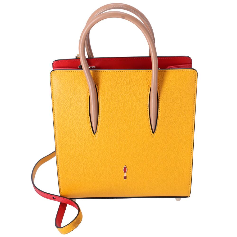Christian Louboutin Paloma Small Handbag 1175126 Yellow Beige Multi Calf Leather